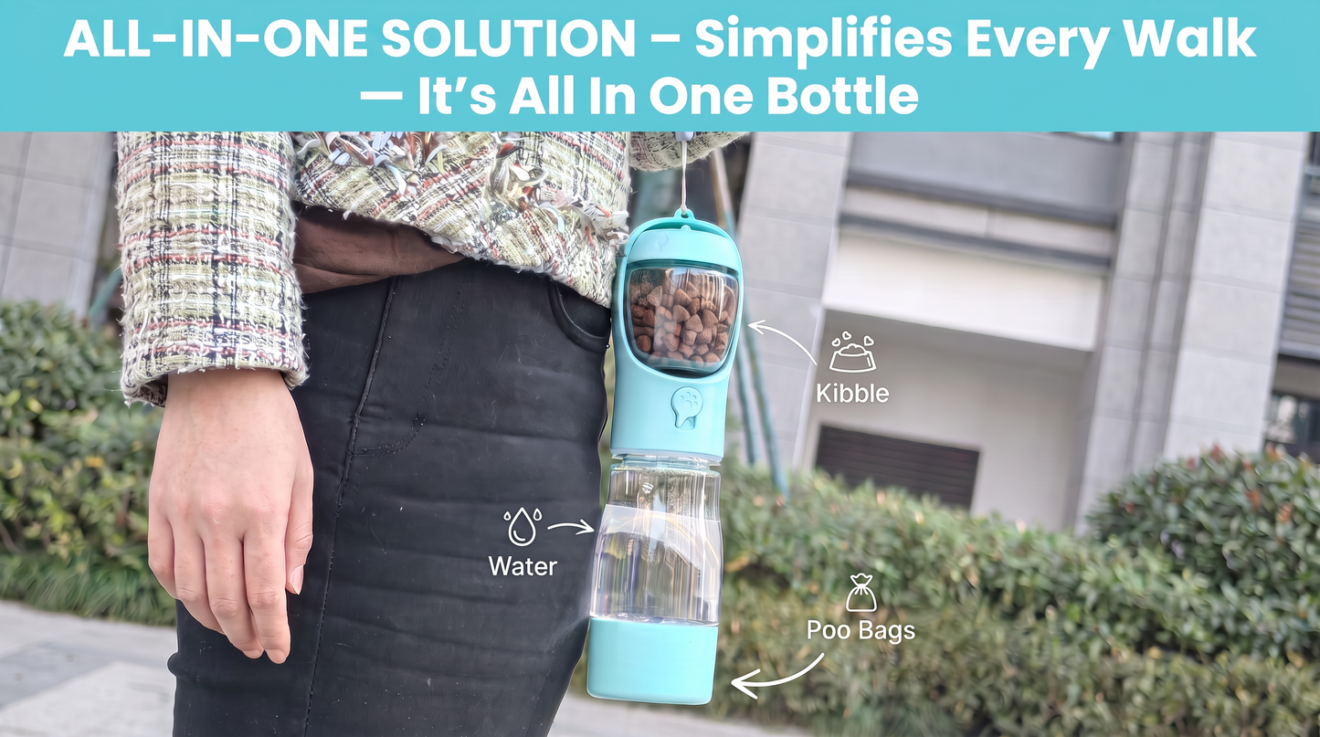 PawPack Bottle - 3 in 1 dog water bottle